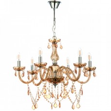 Φωτιστικό Κρεμαστό 6xE14 Γυάλινο Μελί με Κρύσταλλα 5314-6-M